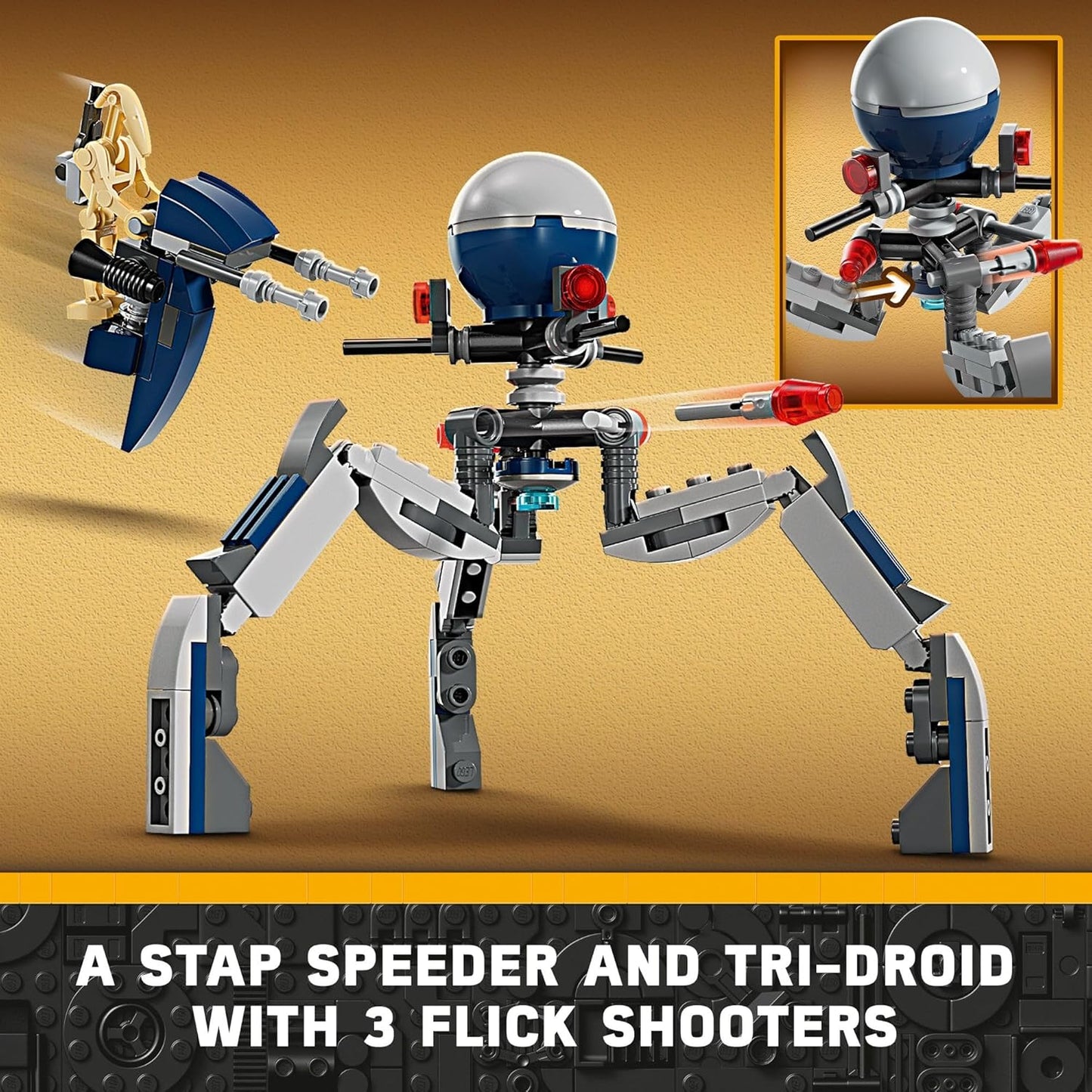 LEGO Star Wars Clone Trooper Battle Droid Battle Pack Set for Buildable Toy Speeder Bike Vehicle