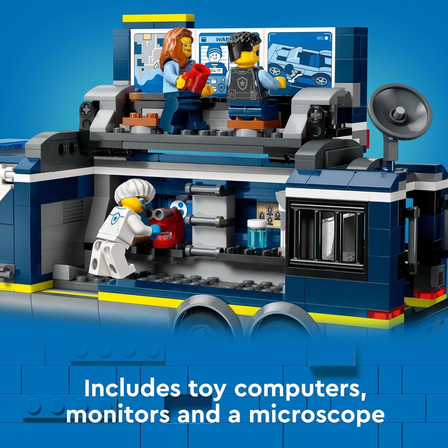 LEGO City Police Mobile Crime Lab Truck Toy Pretend Play Police Toy Includes Quad Bike 2