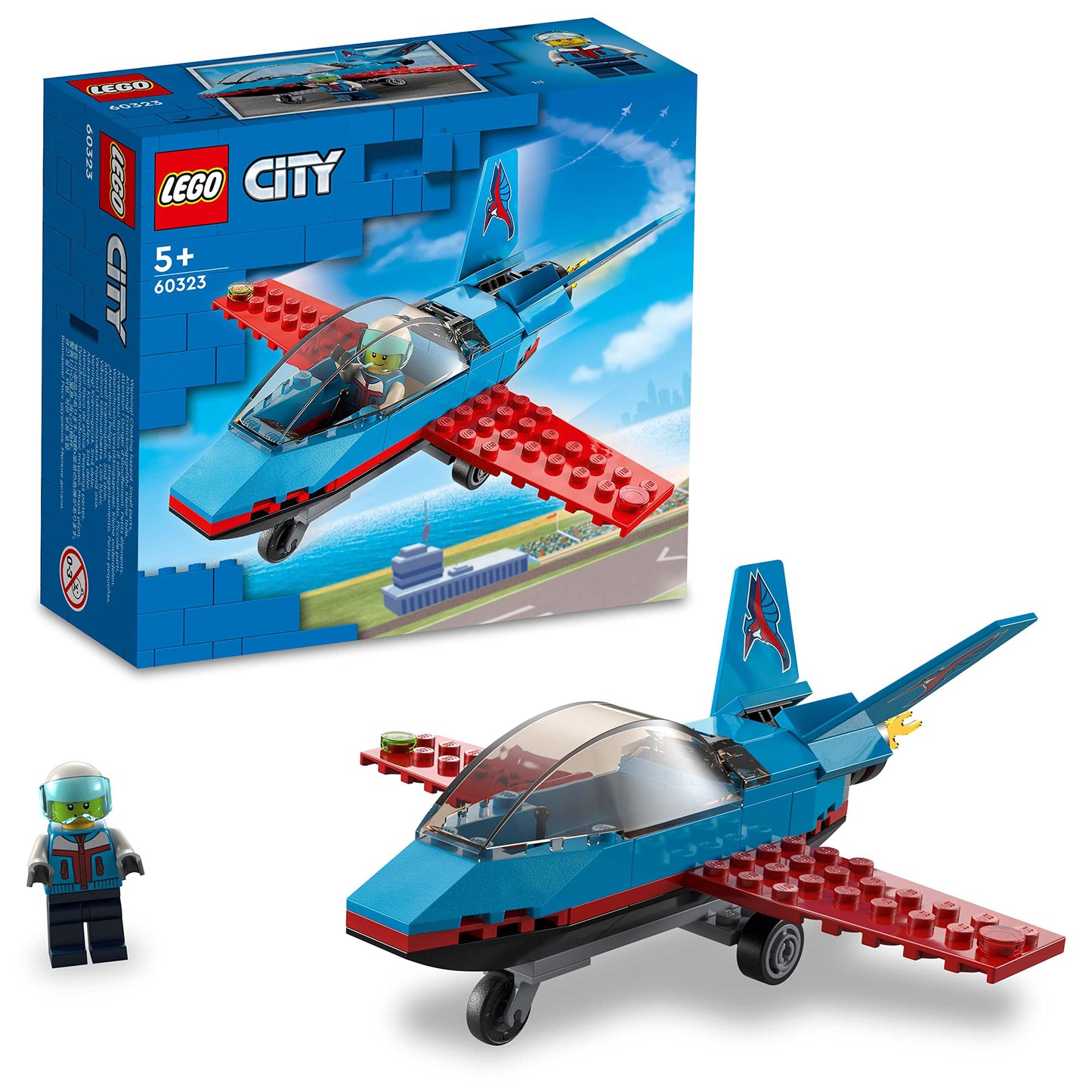 LEGO City Stunt Plane 60323 Building Kit Fun Toy Jet Playset for Aged 5