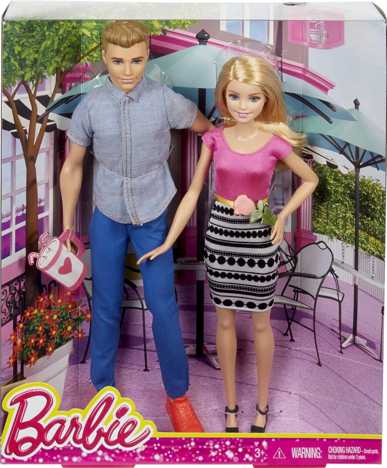 Barbie & Ken Fashion Doll Set A" 2-Pack with Denim Outfit & Pink Blouse – 2