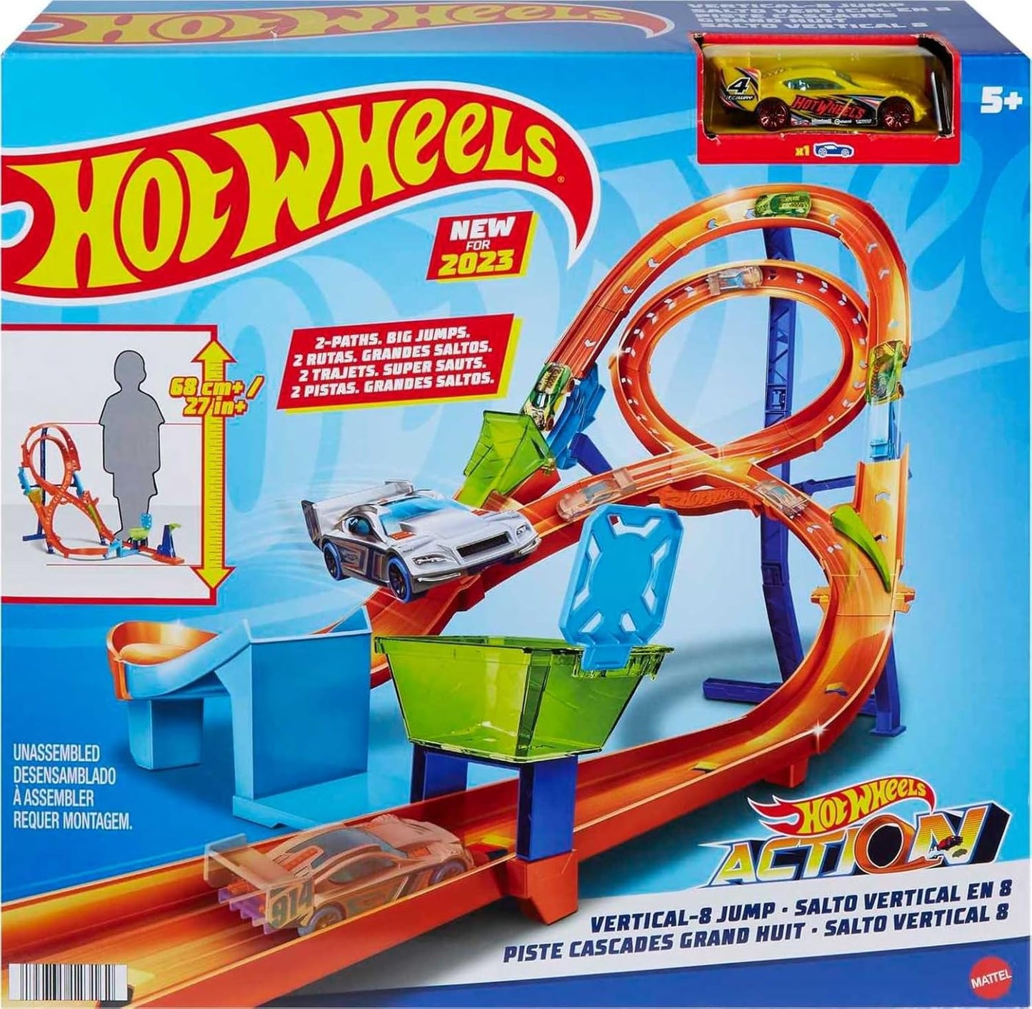 Hot Wheels Toy Car Track Set with Figure-8 Jump 164 Scale Vehicle