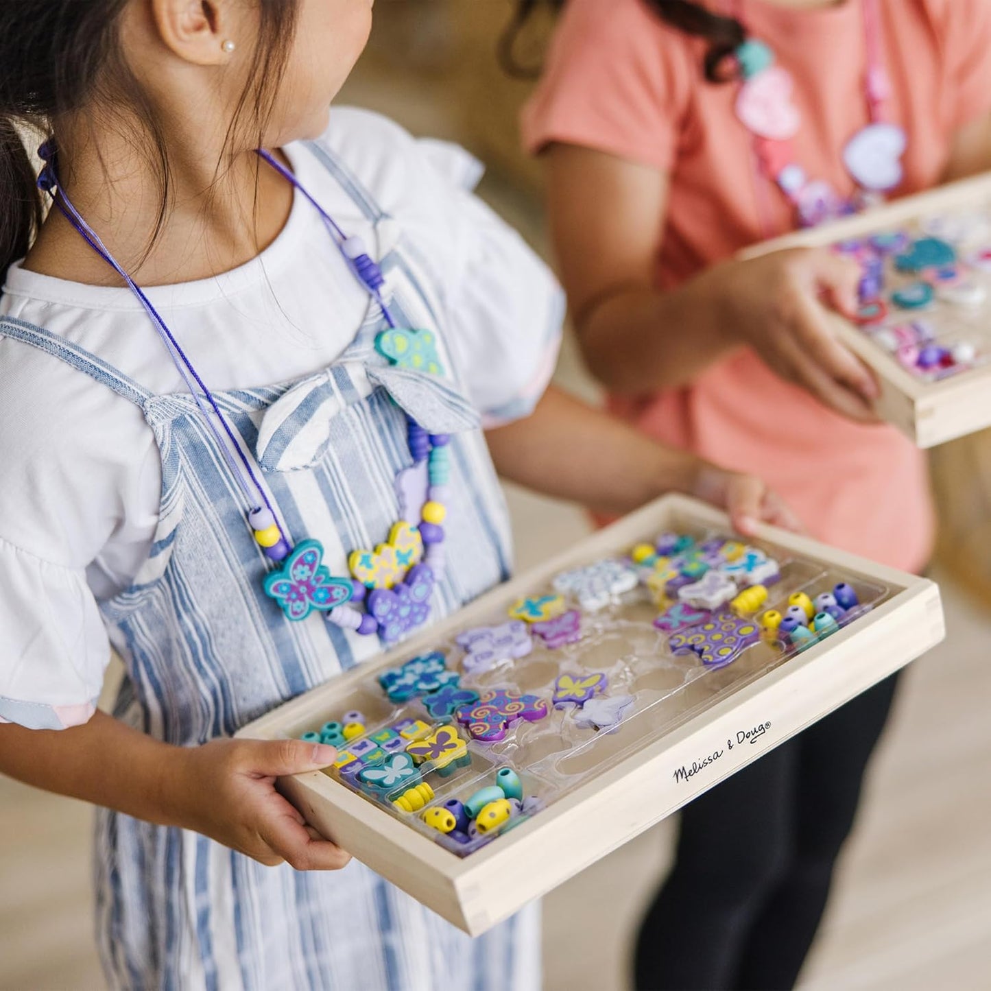 Melissa & Doug Melissa Doug Sweet Hearts and Butterfly Friends Bead Set of 2 - 250 Wooden