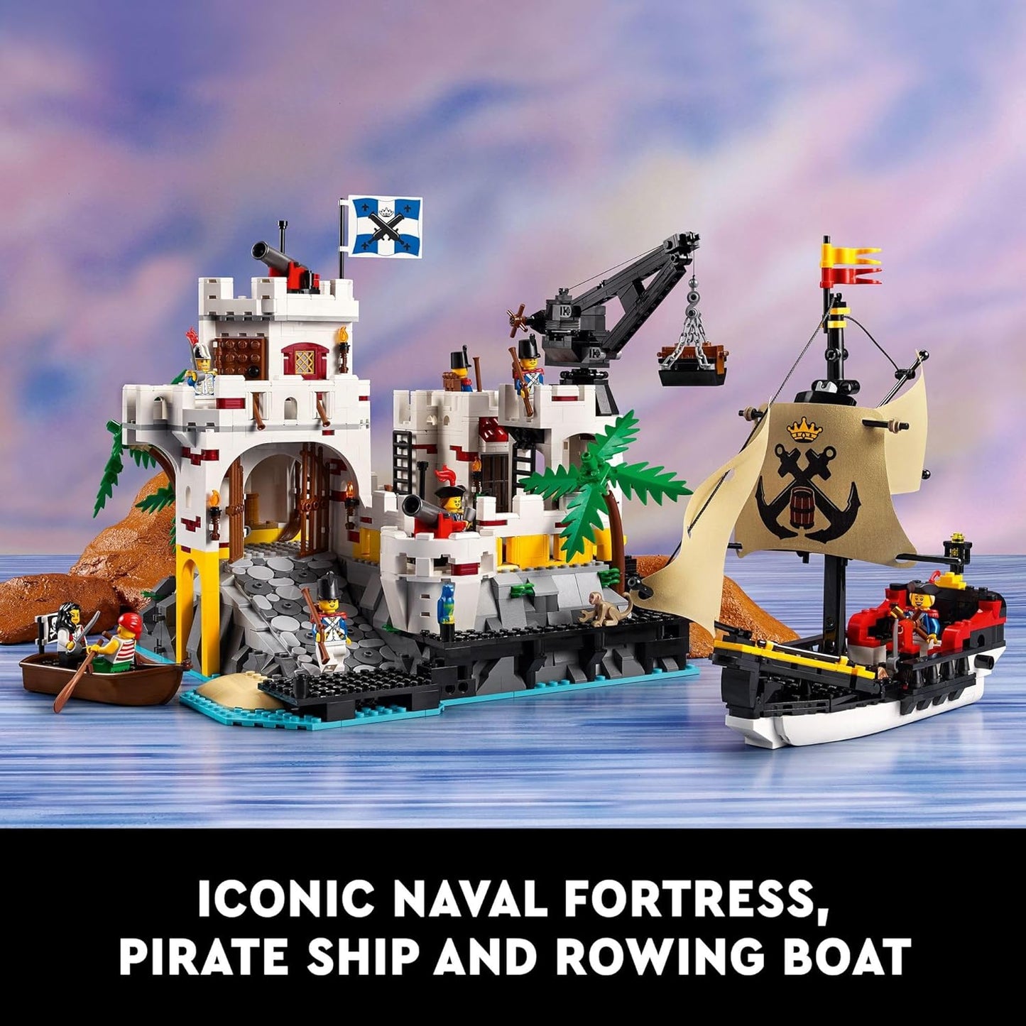 LEGO Icons Eldorado Fortress Building Kit Pirate Gift Includes Pirate Ship and 8