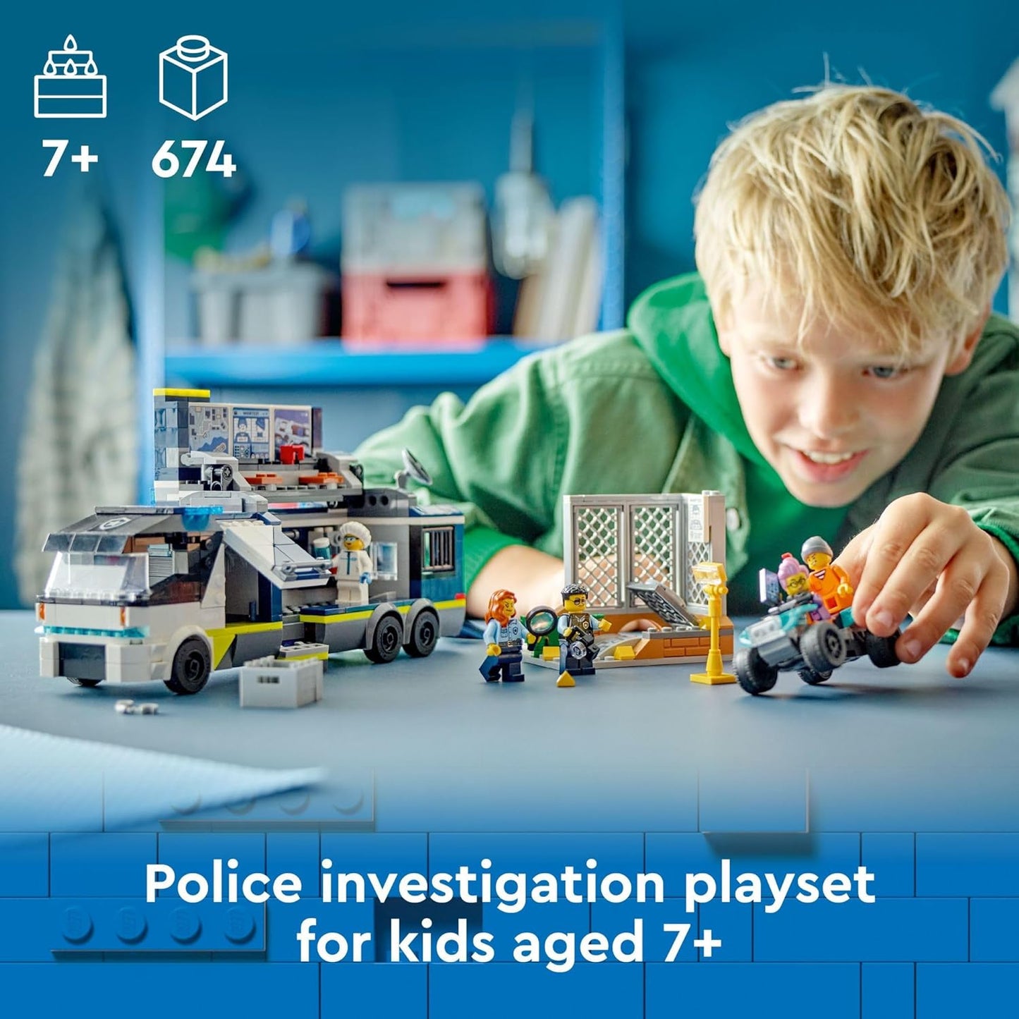 LEGO City Police Mobile Crime Lab Truck Toy Pretend Play Police Toy Includes Quad Bike 2