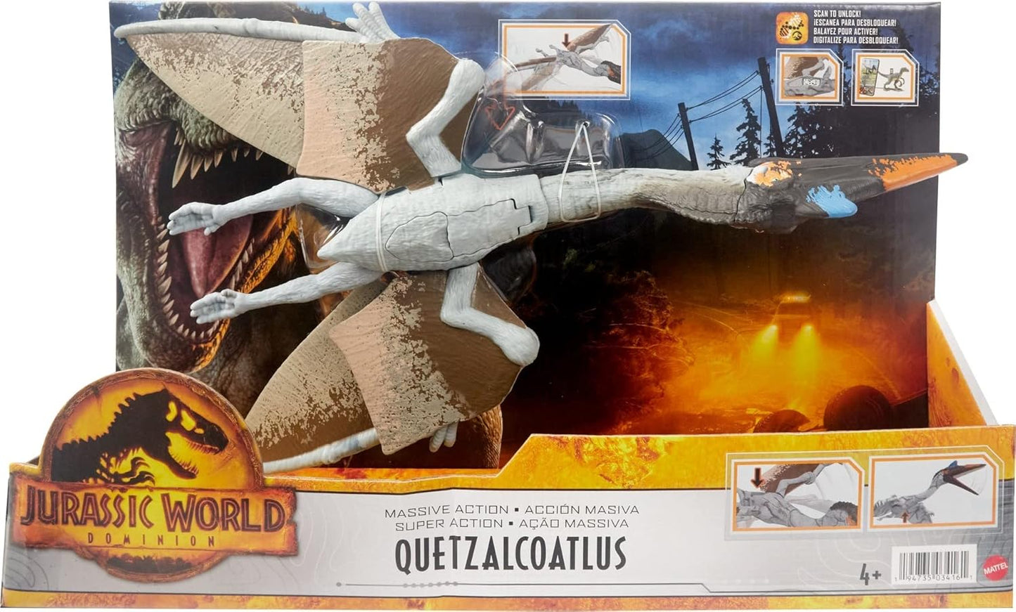 Mattel Jurassic World Dominion Massive Action Dinosaur Figure Quetzalcoatlus Dino Toy