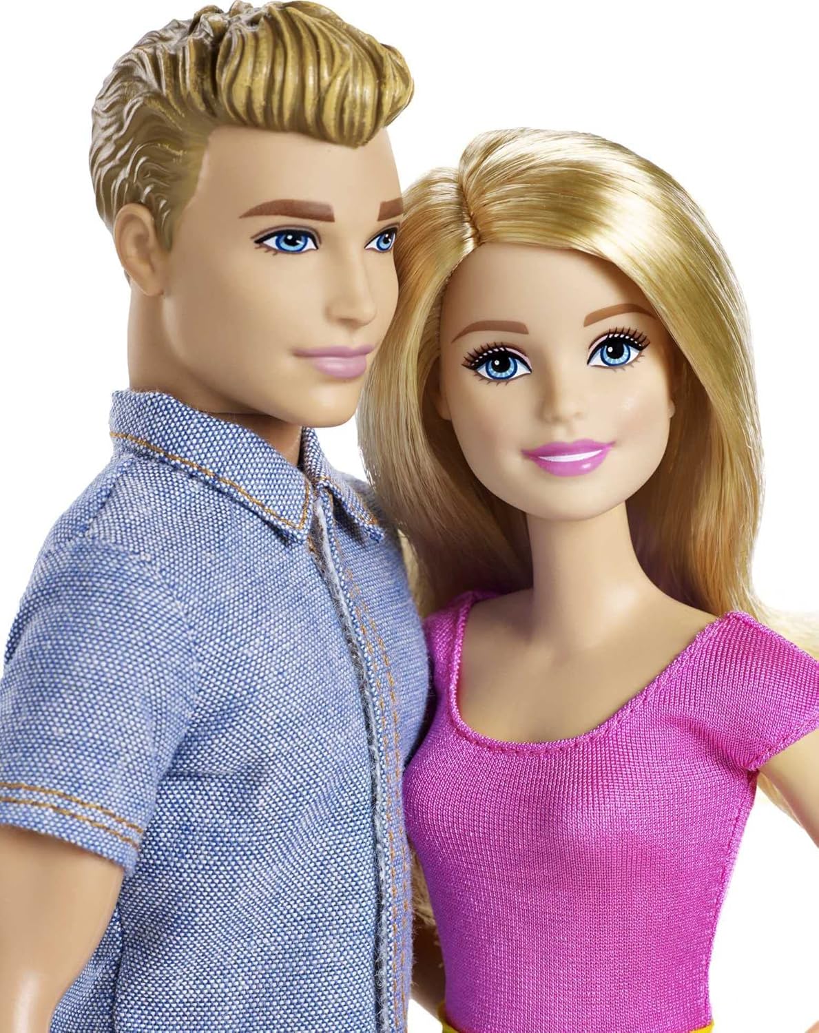 Barbie & Ken Fashion Doll Set A" 2-Pack with Denim Outfit & Pink Blouse – 2