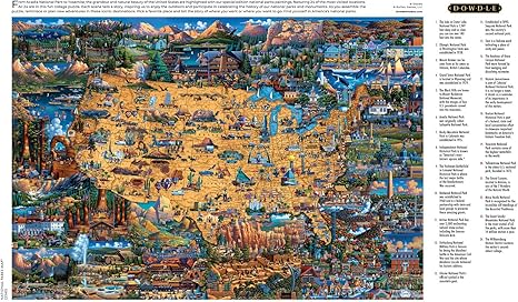 Buffalo Games Buffalo - Dowdle - National Parks Map - 2000 Piece Jigsaw Puzzle