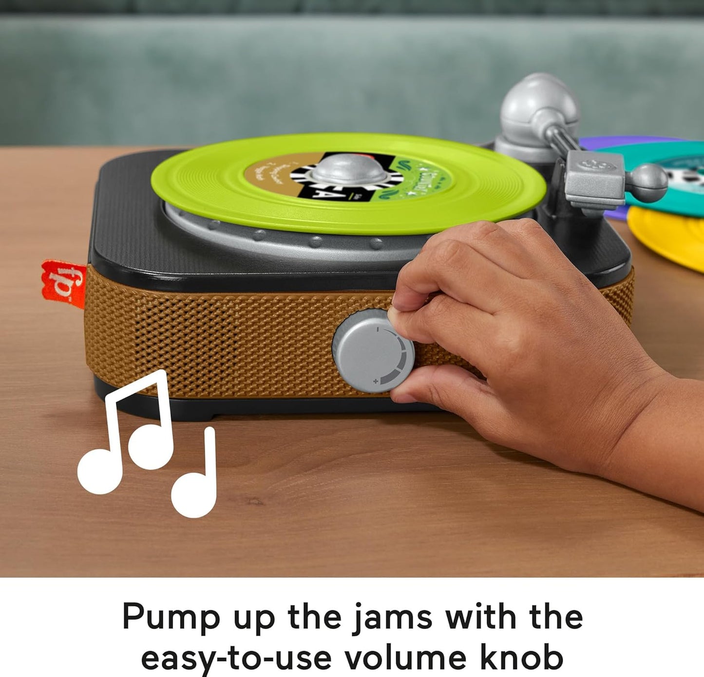 Fisher-Price Musical Toy Rockin' Record Player for Preschool Pretend Play for Ages Year