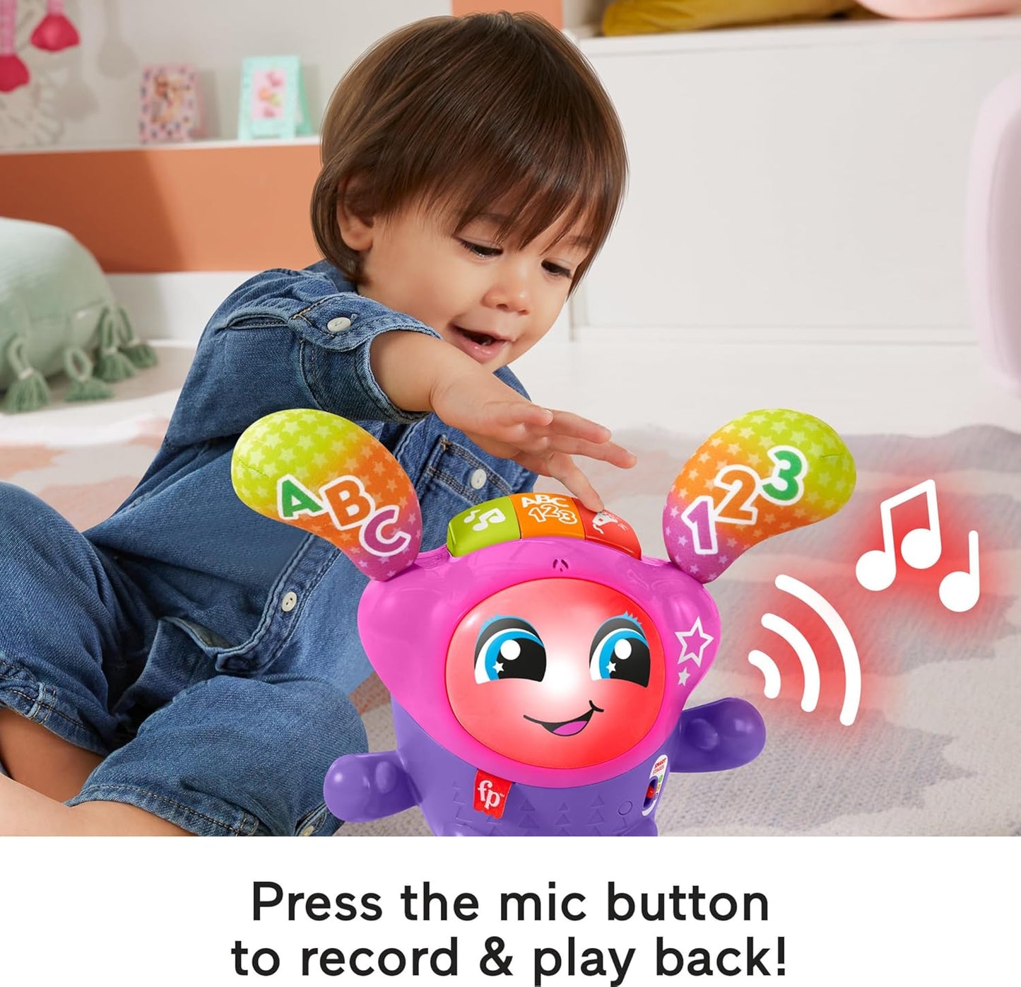 Fisher-Price DJ Bouncin' Star A" Musical Toy with Lights & Bouncing Action for Babies 6+ Months – 6