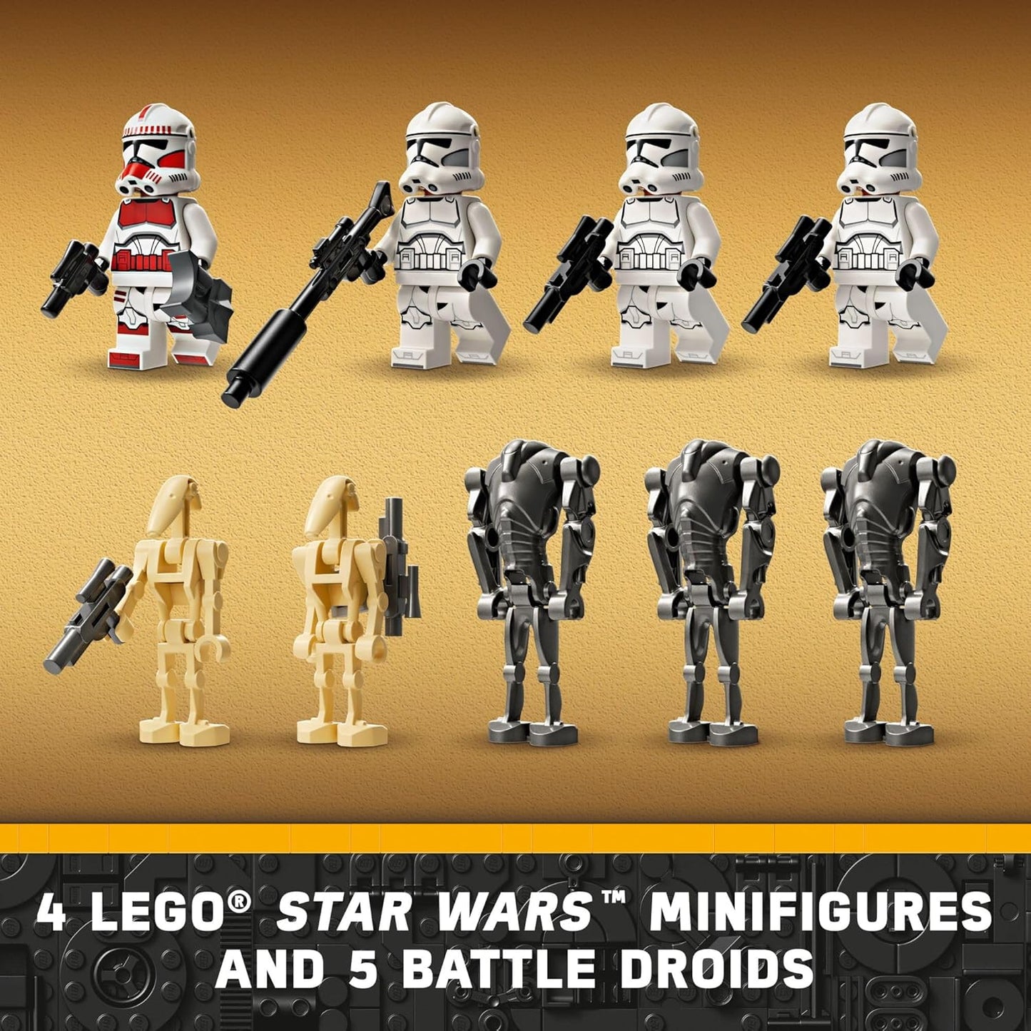 LEGO Star Wars Clone Trooper Battle Droid Battle Pack Set for Buildable Toy Speeder Bike Vehicle