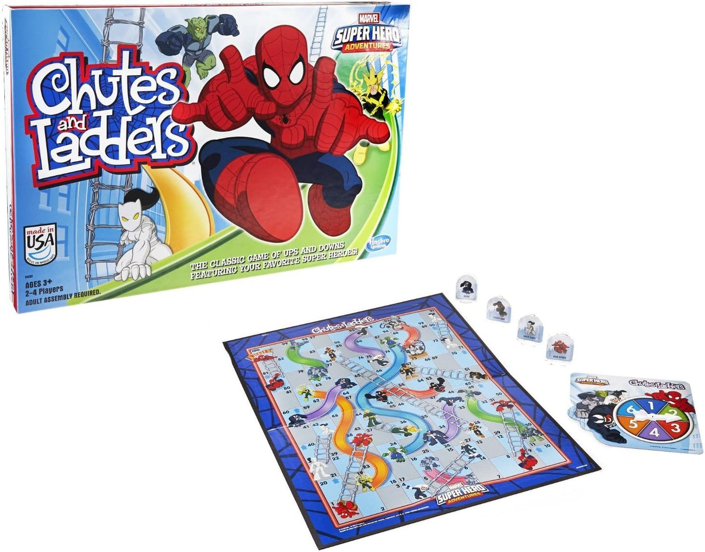 Hasbro Gaming Chutes and Ladders Marvel Spider-Man Edition Board Game