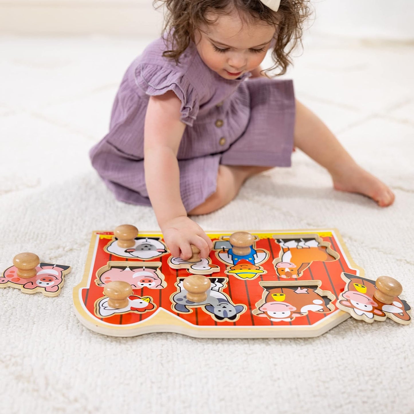 Melissa & Doug Melissa Doug Farm Animals Jumbo Knob Wooden Puzzle