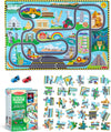 Melissa & Doug Melissa Doug Race Around the World Tracks Cardboard Jigsaw Floor Puzzle