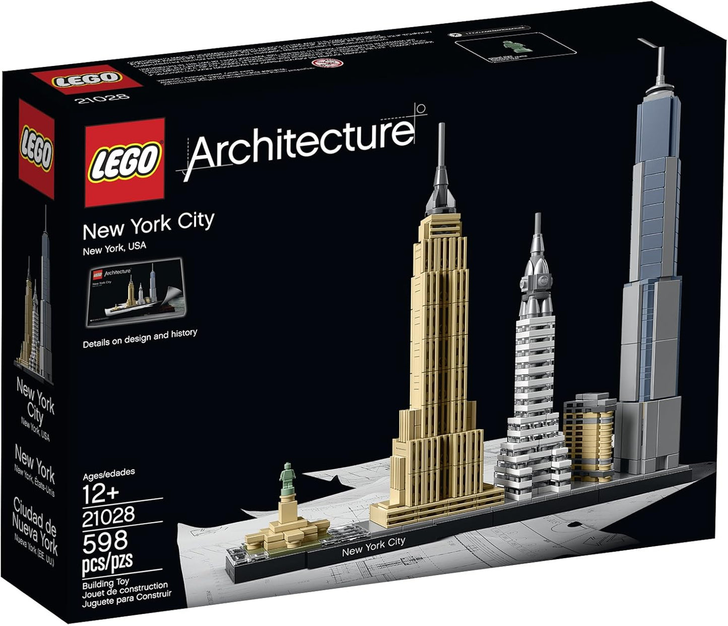 LEGO Architecture New York City 21028 Build It Yourself New York Skyline Model Kit and