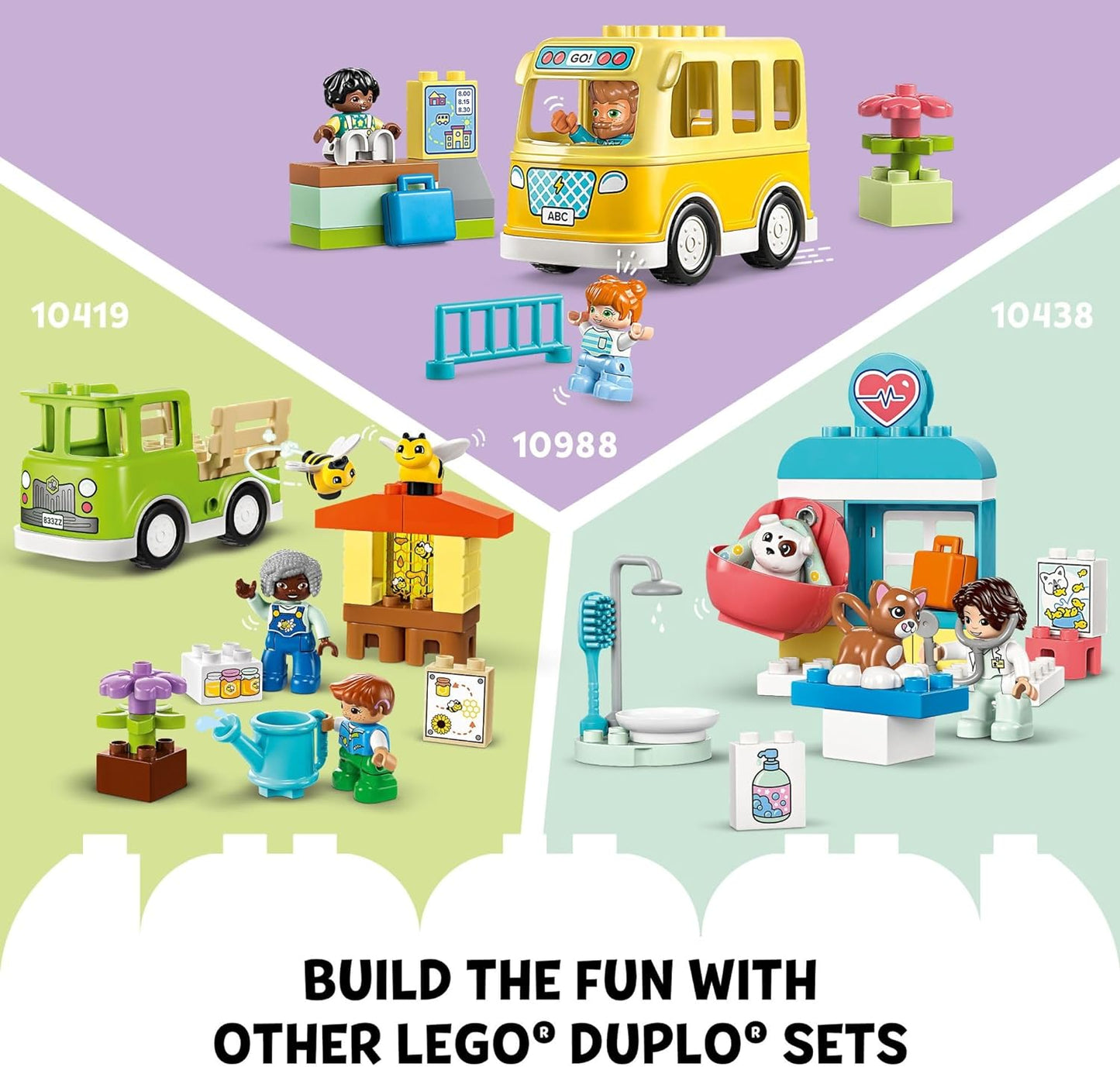 LEGO DUPLO Town Visit to The Vet Clinic Pet-Care Role-Play Toy Dog Cat and Veterinarian