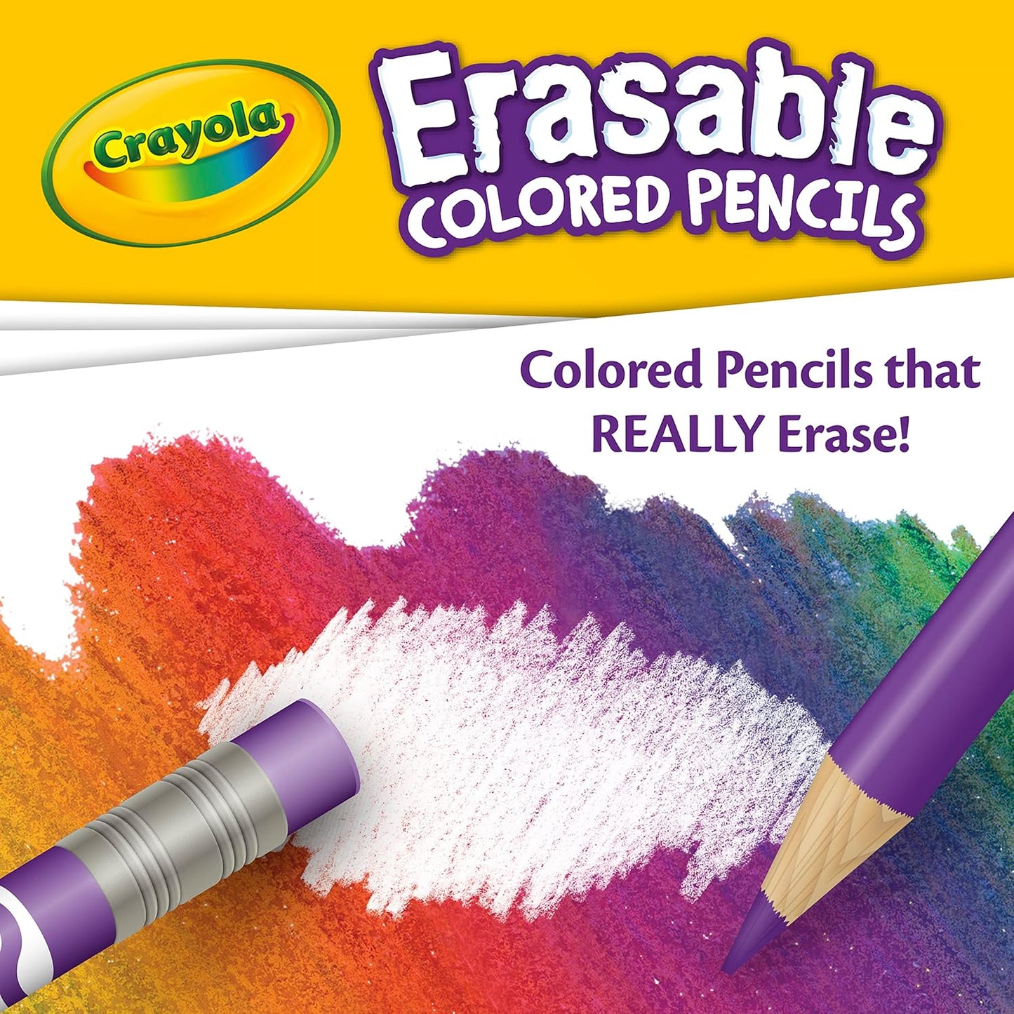 Crayola Erasable Colored Pencils (24ct) A" Vibrant Colors Easy to Erase – 24