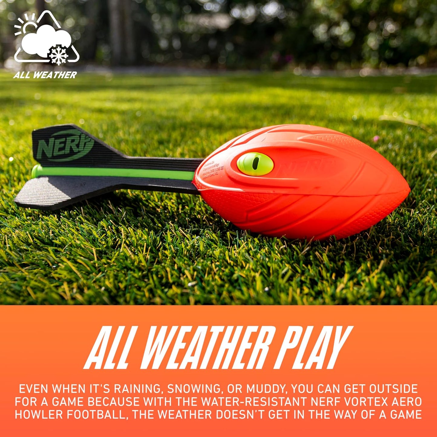 Nerf Vortex Aero Howler Foam Ball Classic Long-Distance Football Flight-Optimizing Tail