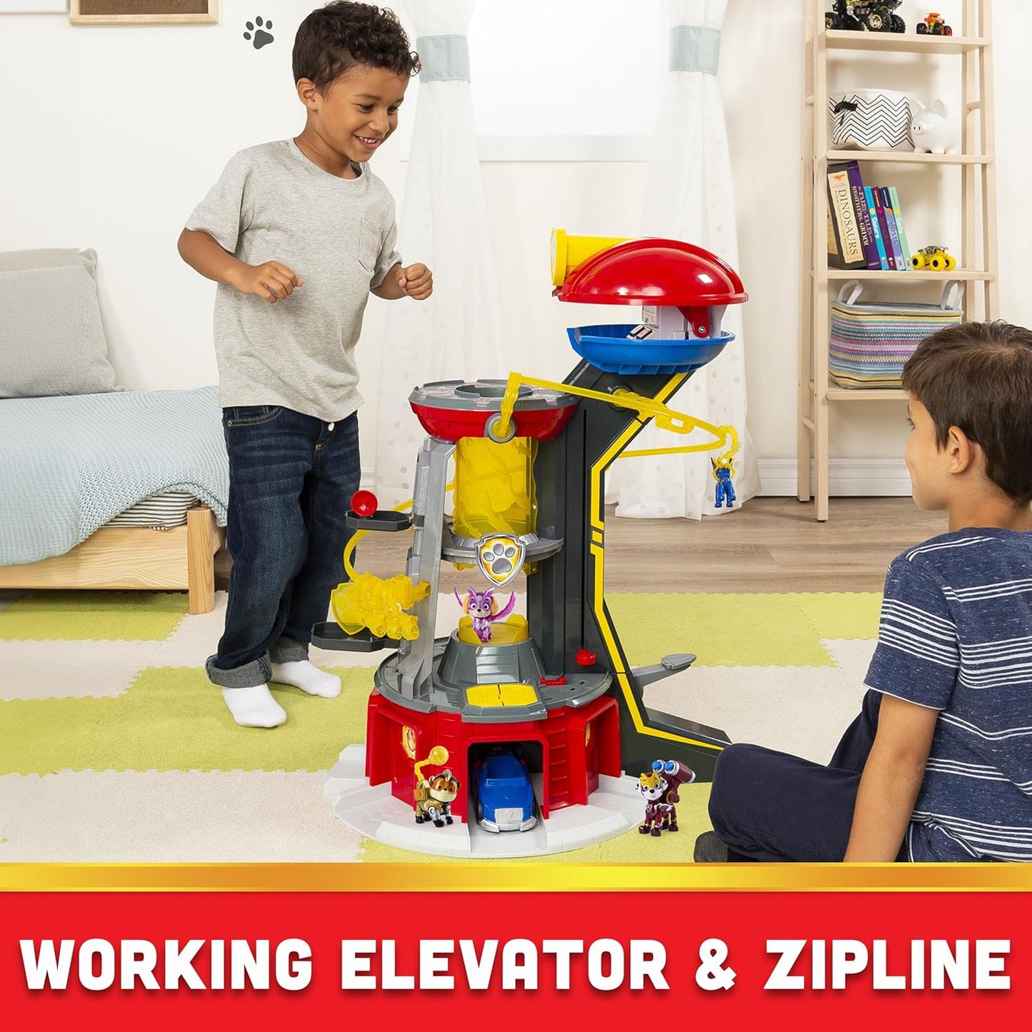 Paw Patrol Mighty Lookout Tower with 4 Bonus Action Figures Toy Car Lights and Sounds