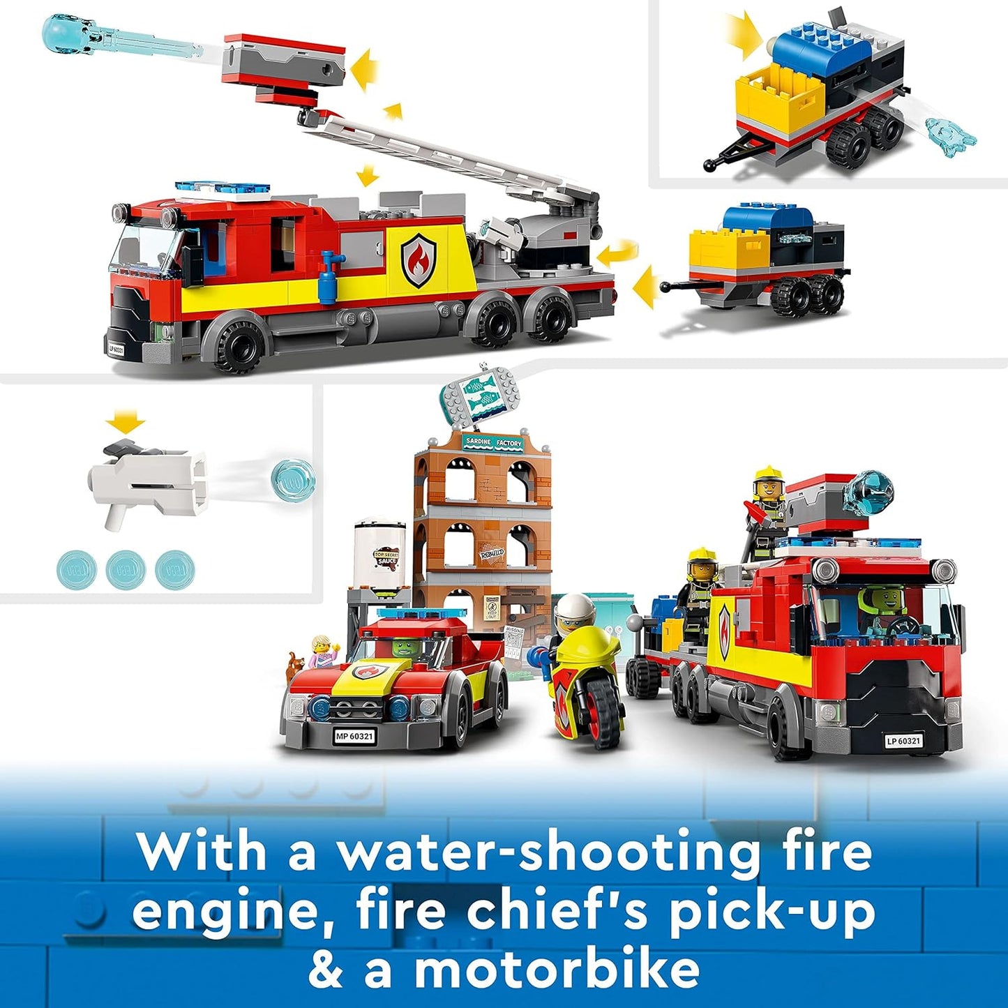 LEGO City Fire Brigade 60321 Building Set with Fire Truck & 5 Minifigures – 60321