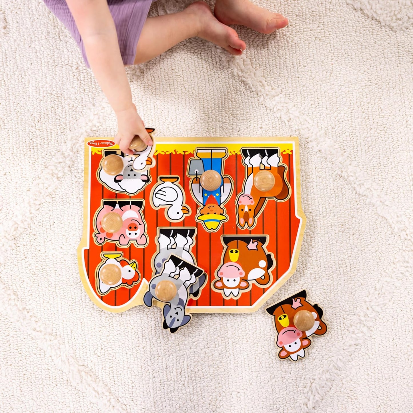 Melissa & Doug Melissa Doug Farm Animals Jumbo Knob Wooden Puzzle