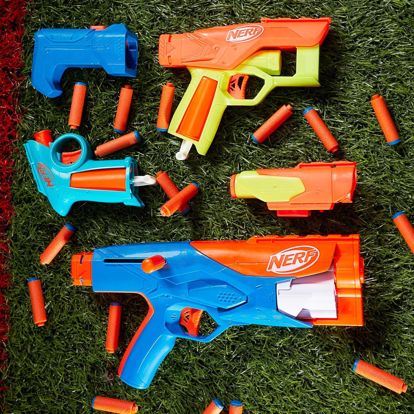 NERF N Series Gear Up Pack 3X Blasters 18 N1 Darts Compatible Only N Series Blasters