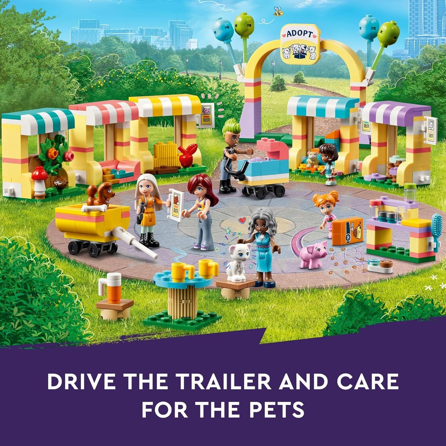 LEGO Friends Pet Adoption Day Toy Animal Set Pretend Play for Girls and Boys Aged 6 Years