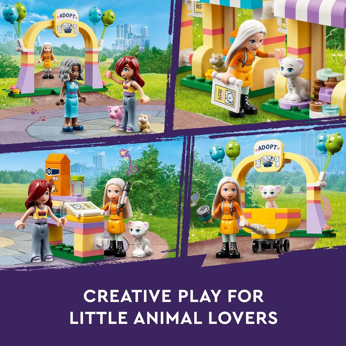 LEGO Friends Pet Adoption Day Toy Animal Set Pretend Play for Girls and Boys Aged 6 Years