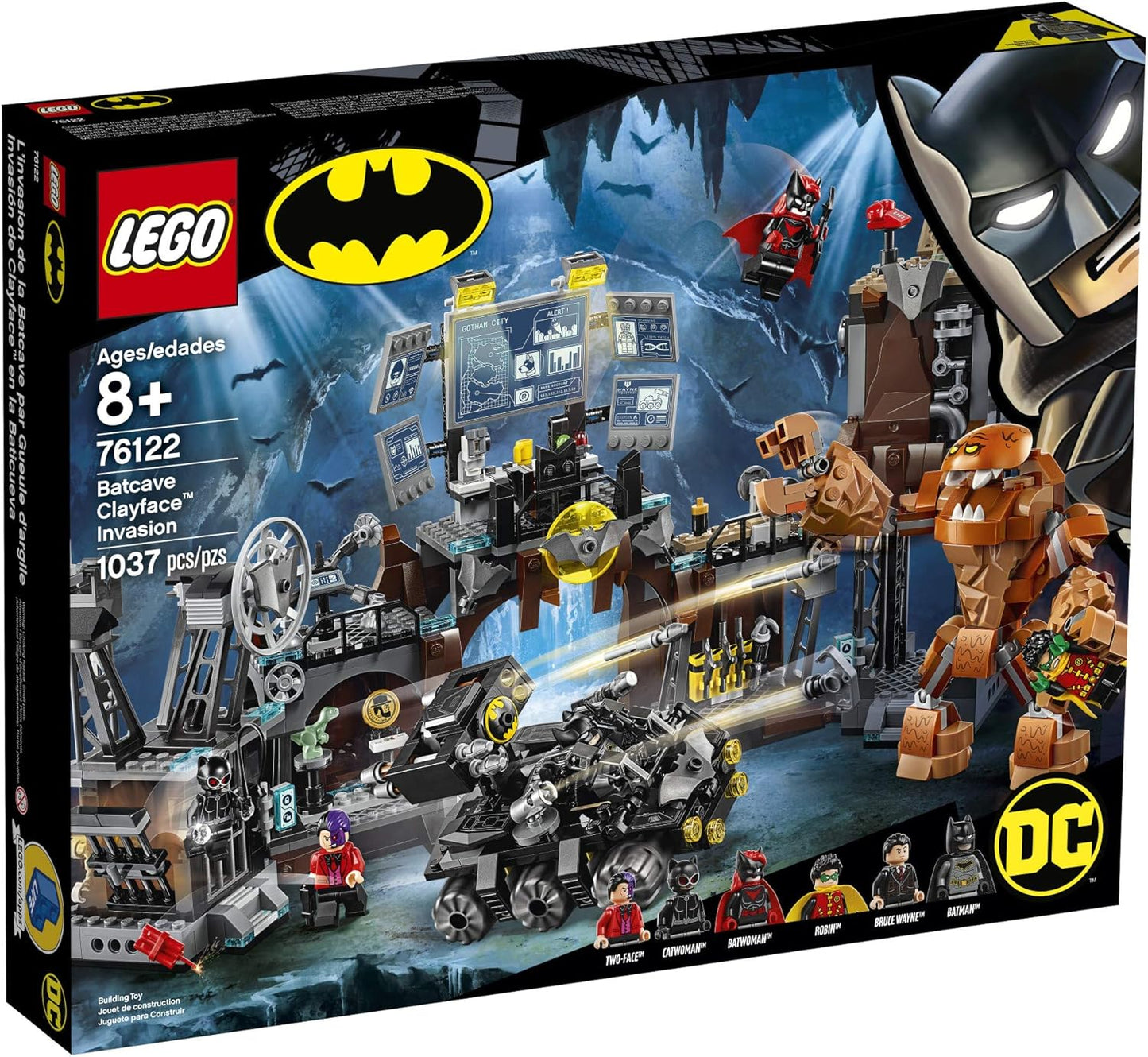 LEGO DC Batman Batcave Clayface Invasion 76122 Batman Toy Building Kit with Batman and