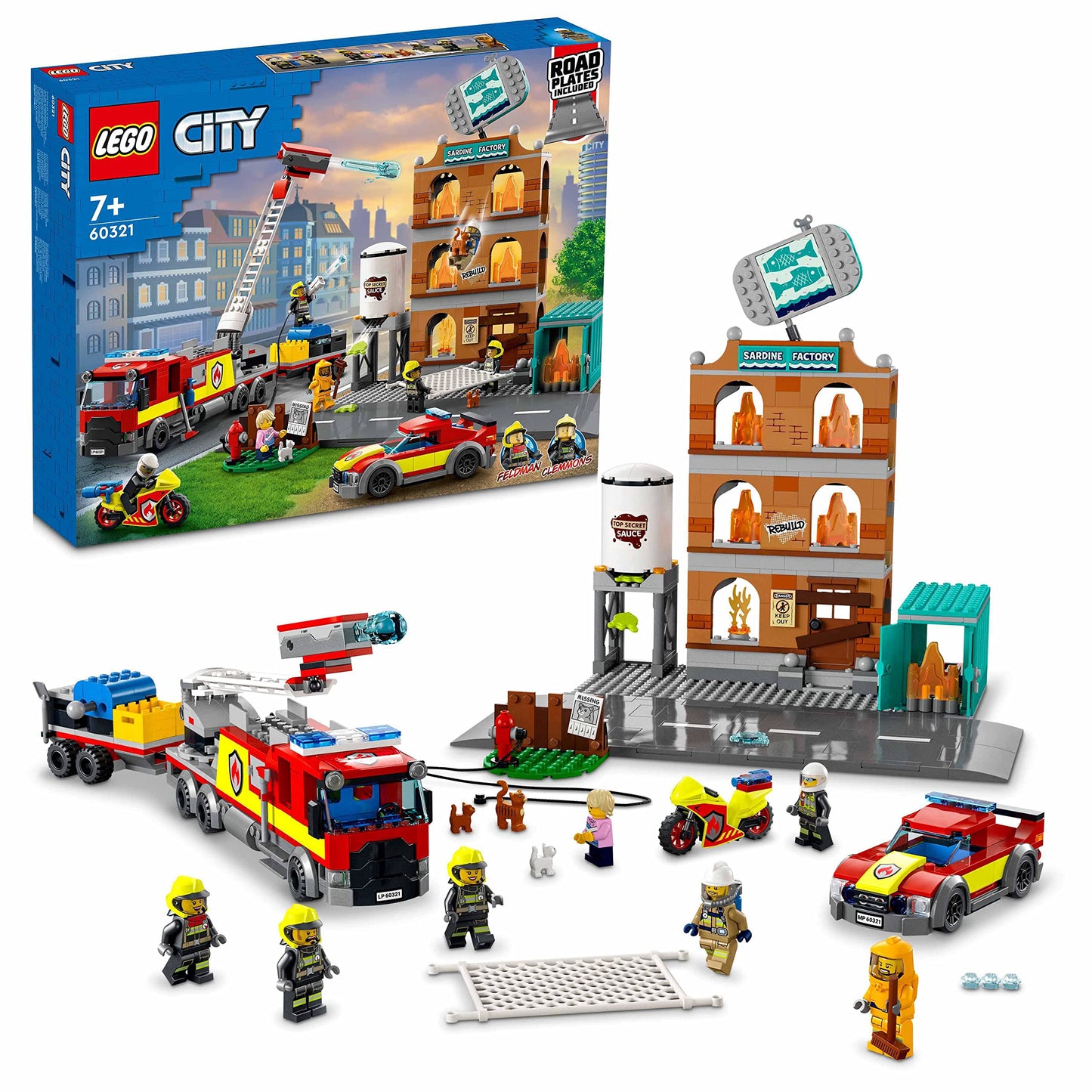 LEGO City Fire Brigade 60321 Building Set with Fire Truck & 5 Minifigures – 60321