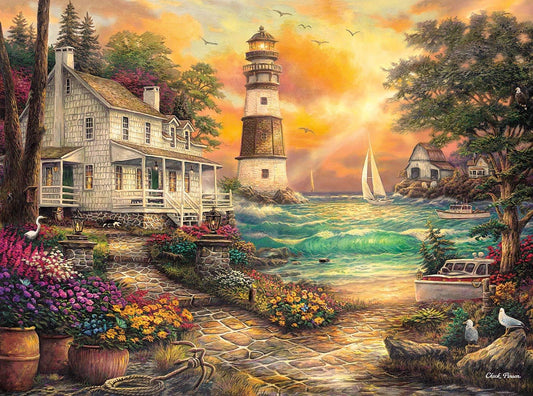 Buffalo Games Buffalo - Chuck Pinson - Cottage By The Sea - 1000 Piece Jigsaw Puzzle