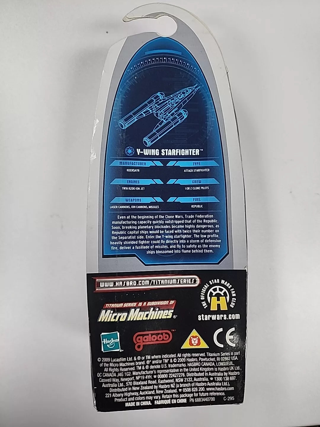 Hasbro Star Wars Titanium Series Die Cast 3 Y-Wing Starfighter
