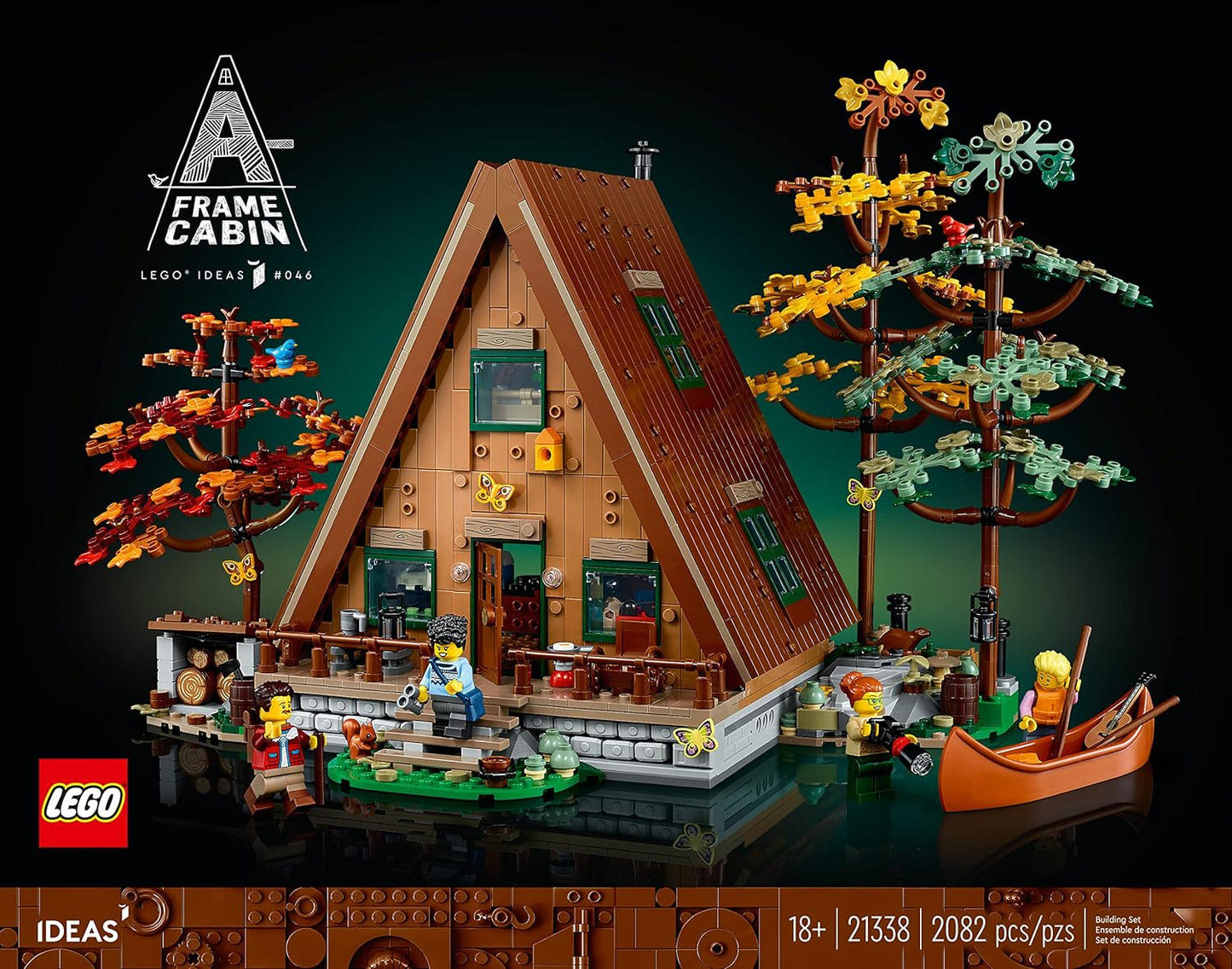 LEGO Ideas A-Frame Cabin 21338 Display Set Buildable Model Kit Nature and Architecture