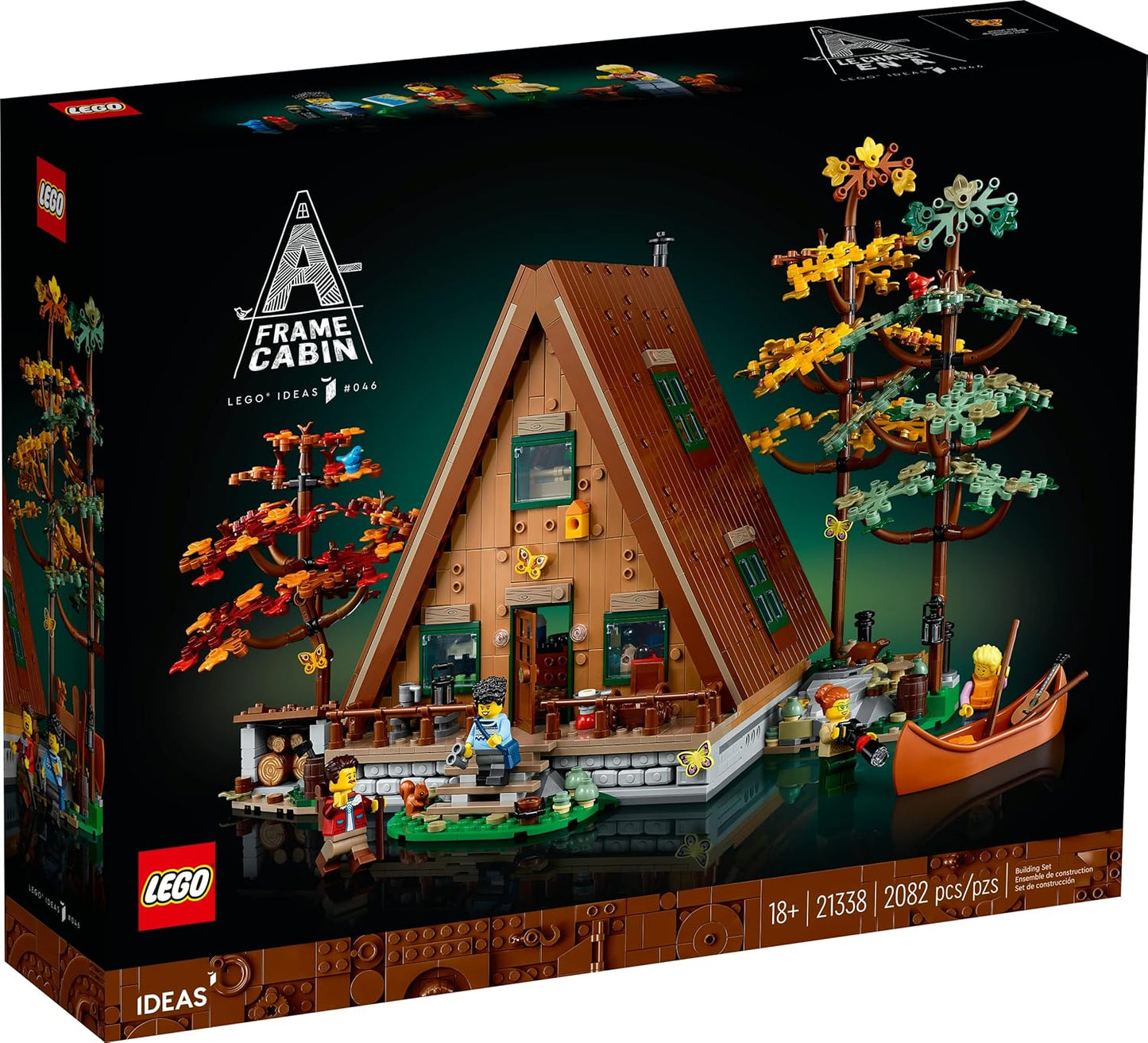 LEGO Ideas A-Frame Cabin 21338 Display Set Buildable Model Kit Nature and Architecture