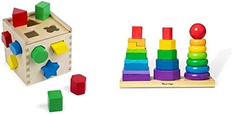 Melissa & Doug Melissa Doug Geometric Stacker - Wooden Educational Toy Wooden Shape
