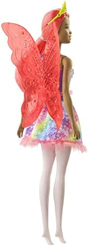 Barbie Dreamtopia Fairy Fashion Doll Pink Hair with Removable Skirt Headband Wings