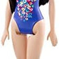 Barbie Fashion Doll Beach-Themed with Blonde Hair Pink Blue Floral Swimsuit