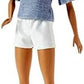 Barbie Fashion Doll Beach-Themed with Blonde Hair Pink Blue Floral Swimsuit