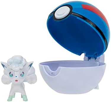 Pokemon PKW3135 Clip 'n'Go Poke Balls Alola Vulpix Super Ball Official Pokeball with 5 cm