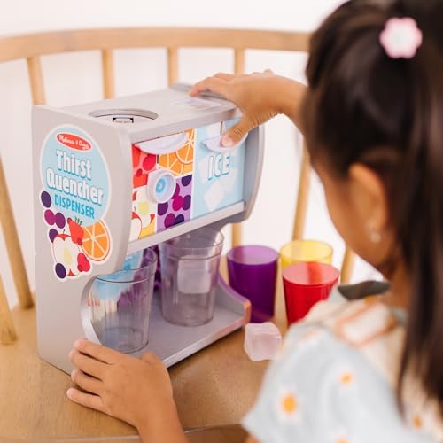 Melissa & Doug Melissa Doug Thirst Quencher Wooden Drink Dispenser With Cups Juice