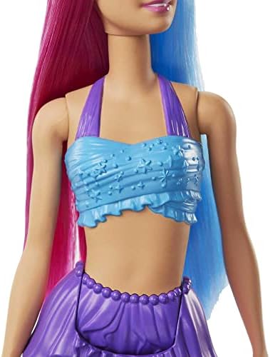 Barbie Dreamtopia Mermaid Doll with Pink Blue Hair Tail Plus Tiara Accessory