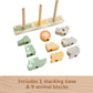 Fisher-Price Wood Baby Toy Stack Sort Animals 10 Wooden Pieces for Developmental Play for