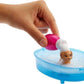 Barbie Jamn Barbie GDJ37 - Barbie pop Blond en speelset met 3 pups badje en accessoires