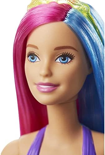 Barbie Dreamtopia Mermaid Doll with Pink Blue Hair Tail Plus Tiara Accessory