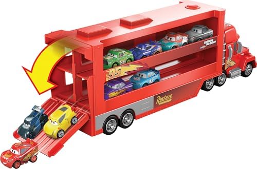 Mattel Disney and Pixar Cars Mini Mack Racers Hauler 1 Toy Car Transporter Truck Holds 18