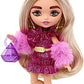 Barbie Extra Minis Doll with Blonde Hair Wearing Shimmery Dress Furry Shrug 5.5-inch