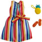 Barbie Mattel - Barbie Complete Looks Fashion Striped Dress with Orange Sandals and
