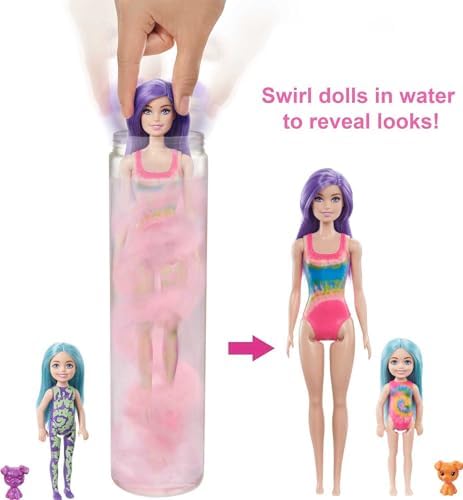 Barbie Color Reveal Toy Set Tie-Dye Fashion Maker with Barbie Chelsea Doll