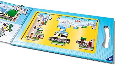 Melissa & Doug Take-Along Magnetic Jigsaw Puzzles Travel Toy Vehicles