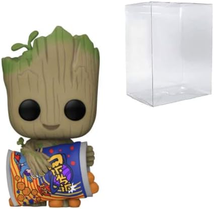 Funko POP Marvel I Am Groot Groot with Cheese Puffs Bundled with Compatible Box Protector