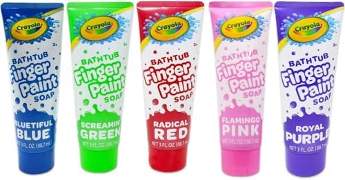 Crayola Bath Super Set - 5 Crayola Bath Paint Soap Tubes 5 Body Wash Bath Pens and Baby